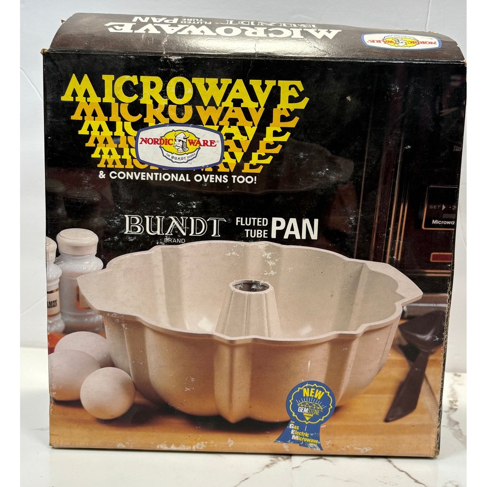 Nordic Ware Vintage Bundt Fluted Tube Pan Microwave & Conventional Oven Safe